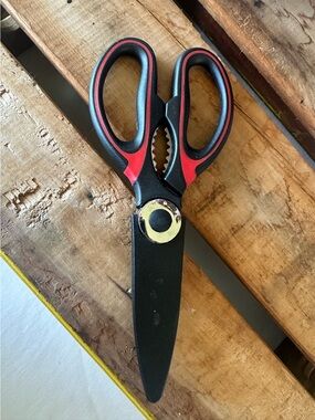 Multi-Purpose Kitchen Scissors with Red & Black Handles Heavy Duty ~ New